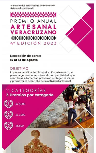 Convocatoria abierta: Participa en el Premio Anual Artesanal Veracruzano 2023