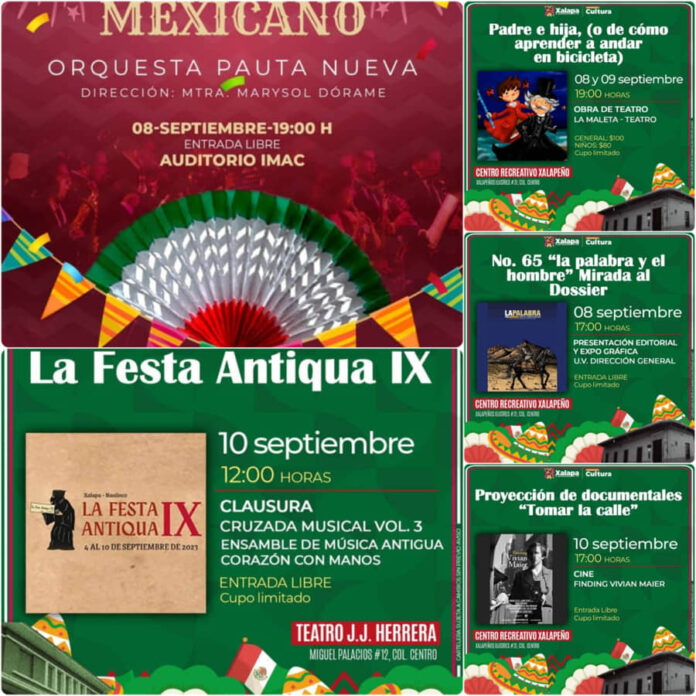 Cartelera cultural Xalapa del 5 al 10 de septiembre