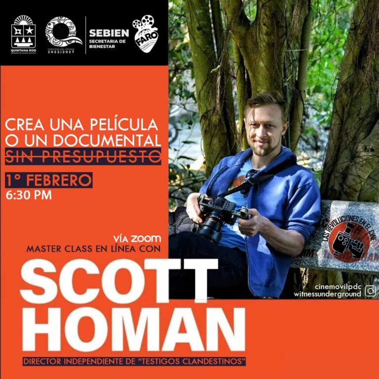 Scott Homan ofrecerá master class en línea sobre cine sin presupuesto