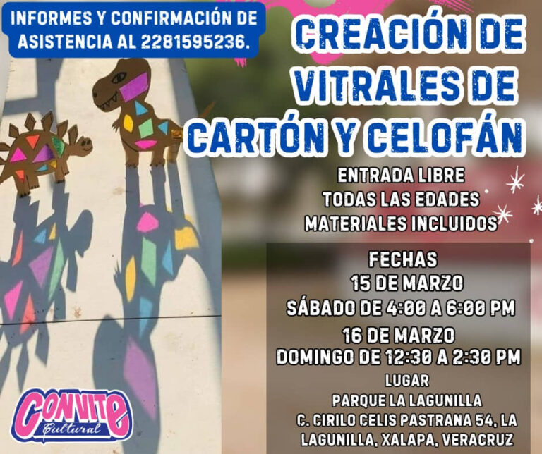 Dará Convite Cultural Xalapa, Taller de vitrales en celofán y cartón